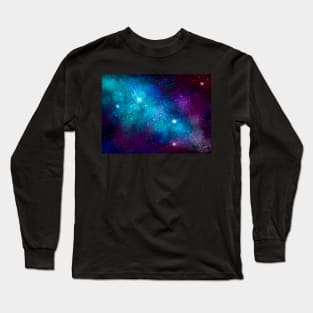 Cyan Galaxy Long Sleeve T-Shirt